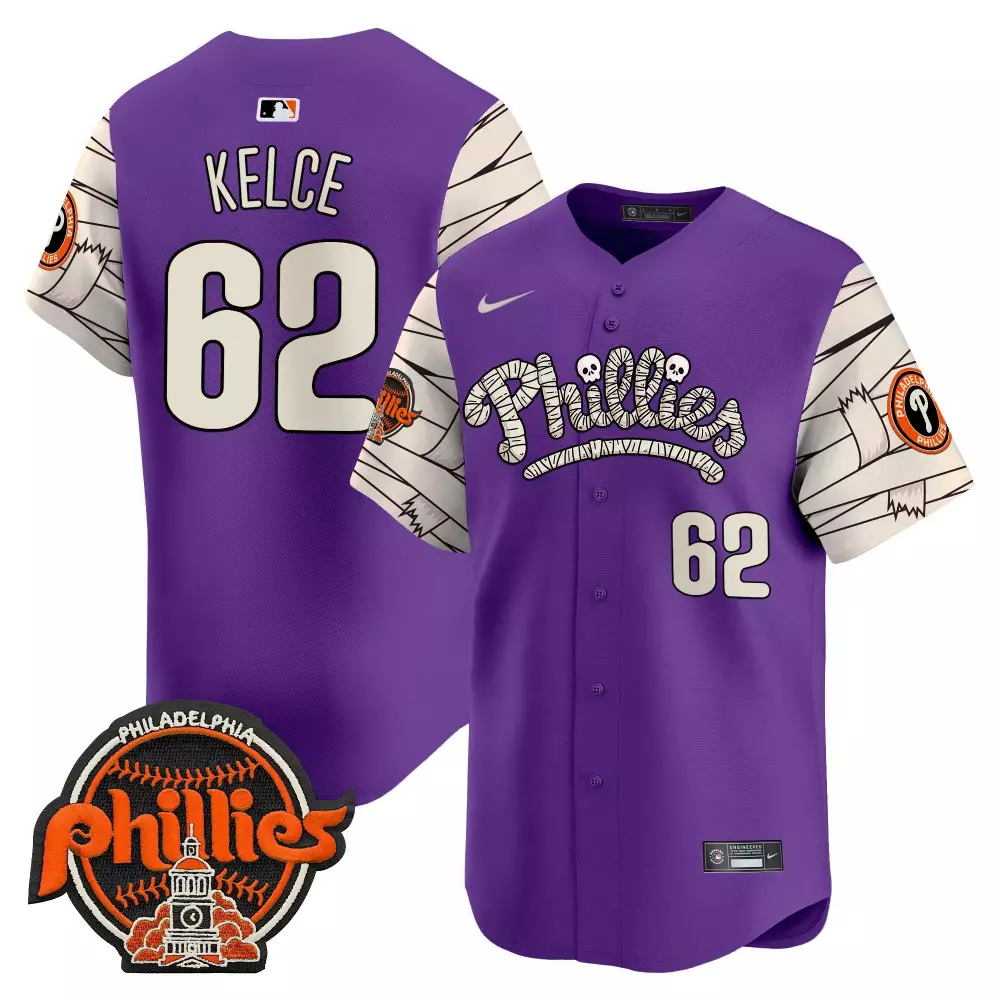 jason kelce pinstripe unisex philadelphia phillies bubblegum pink vapor premier limited jersey v2 all stitched