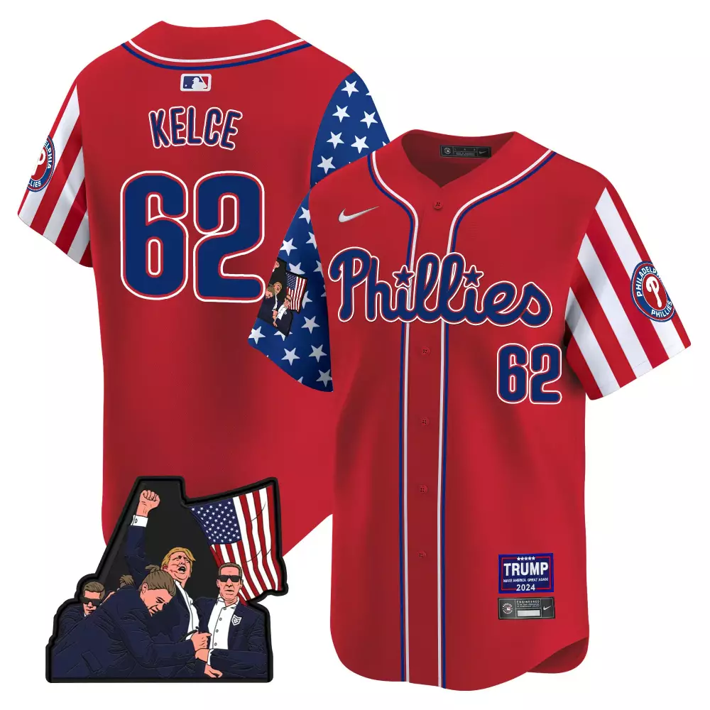 jason kelce red mens philadelphia phillies halloween vapor premier limited jersey v2 all stitched