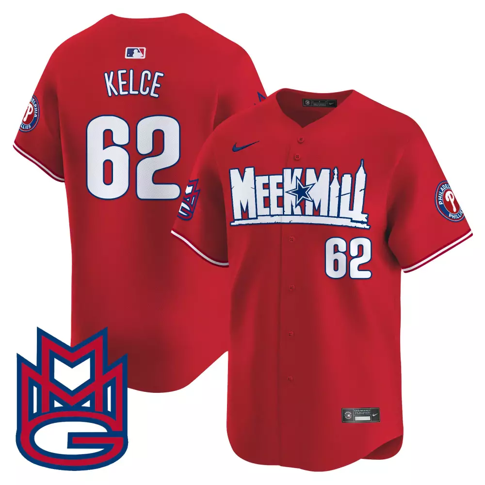 jason kelce red mens philadelphia phillies halloween vapor premier limited jersey v2 all stitched