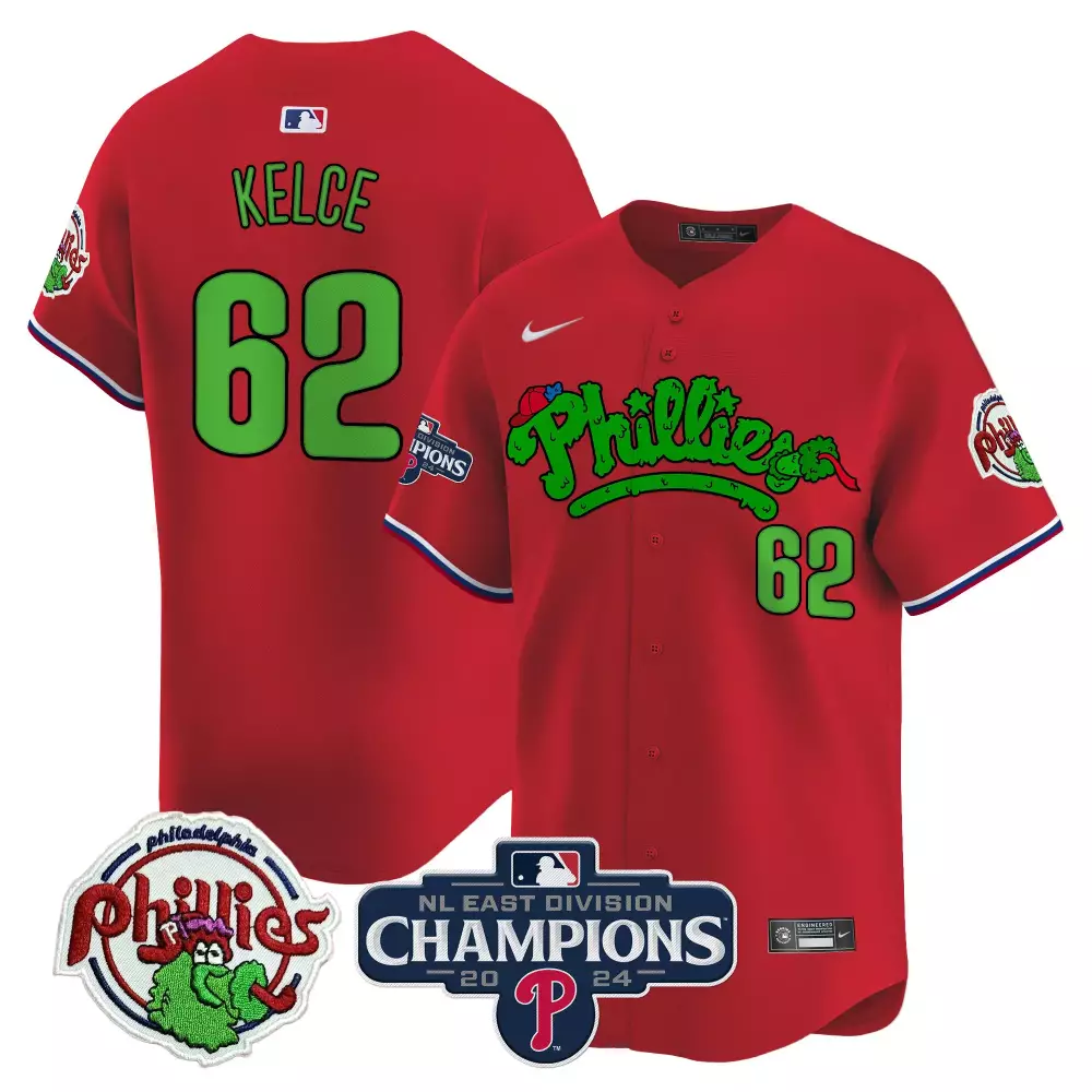 jason kelce red mens philadelphia phillies halloween vapor premier limited jersey v2 all stitched