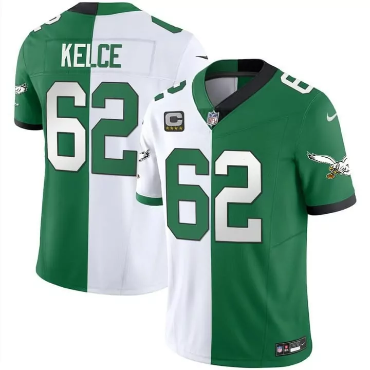 Jason Kelce Philadelphia Eagles Throwback Kelly Vapor Limited Jersey V2 | All Stitched | Fan Gear for Men, Women & Youth