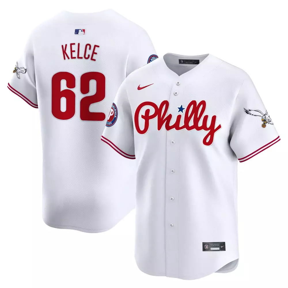jason kelce white mens philadelphia phillies eagles vapor premier limited jersey all stitched