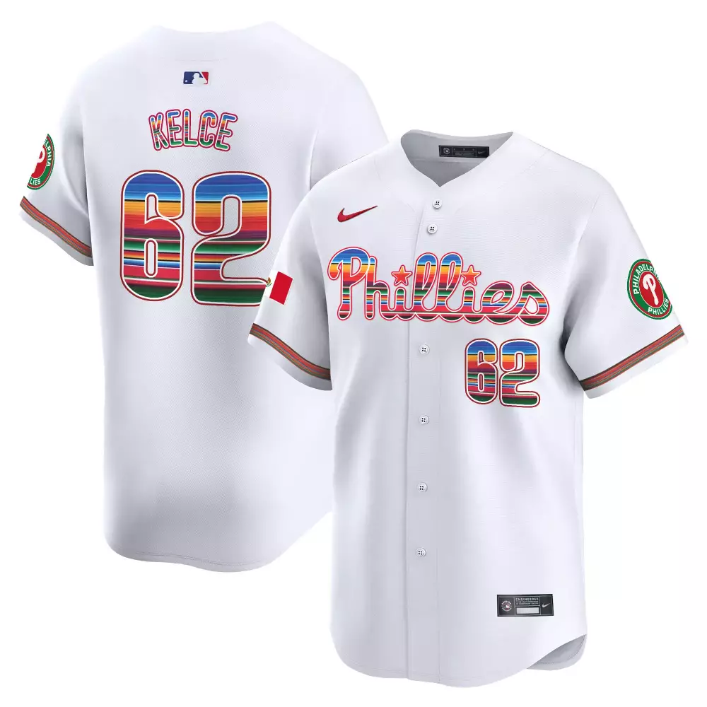 jason kelce white mens philadelphia phillies eagles vapor premier limited jersey all stitched