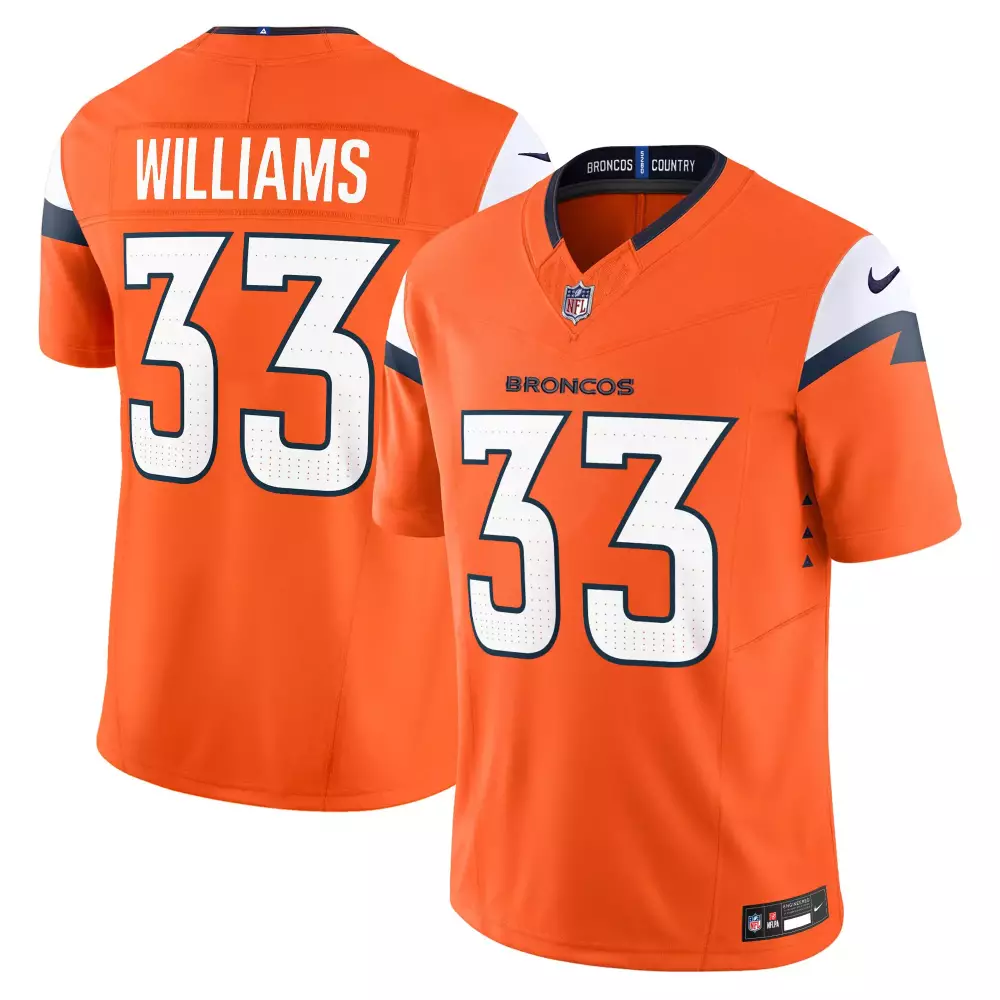Javonte Williams Orange Men's Denver Broncos 2024 Jersey | Vapor Limited Edition | All Stitched Fan Gear | For Men, Women & Youth
