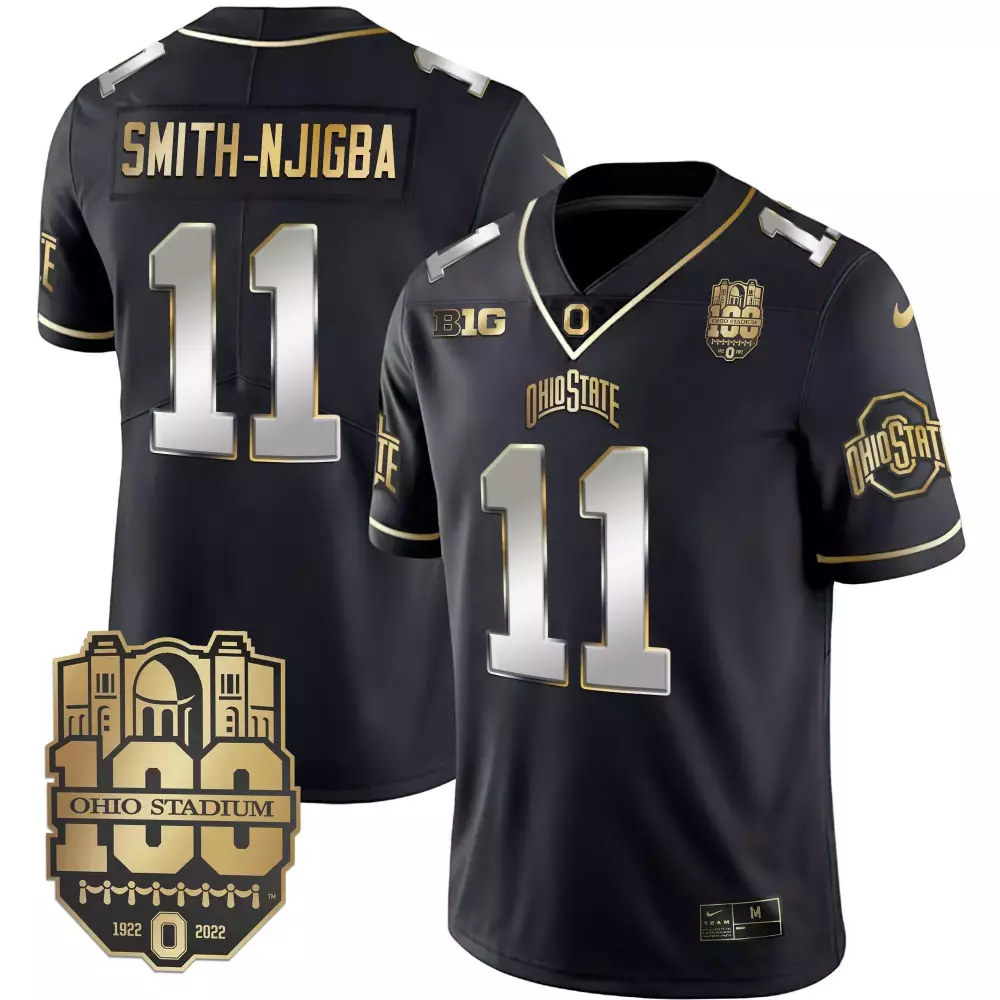 jaxon smithnjigba red mens ohio state buckeyes 100th year stadium anniversary limited jersey all stitched