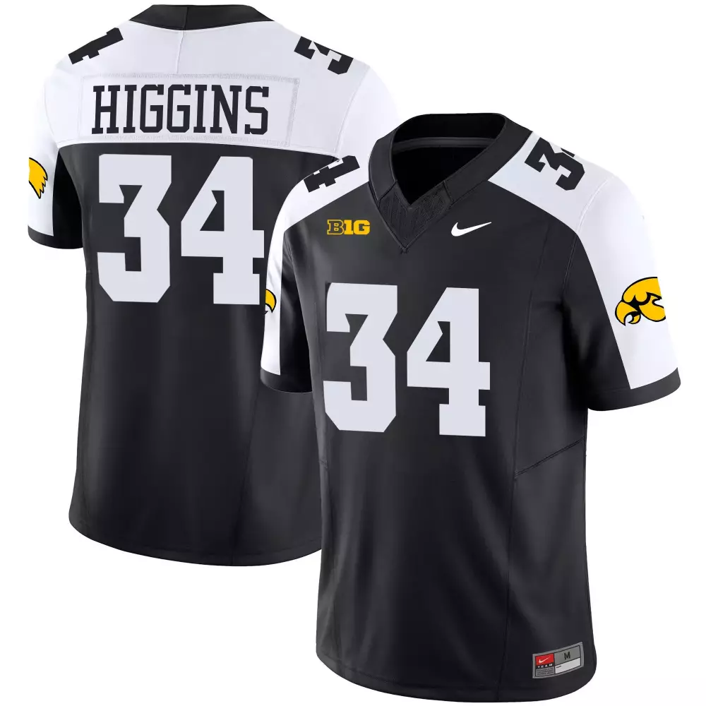 Jay Higgins Black Men's Iowa Hawkeyes Vapor Limited Jersey | All Stitched | Game Day Outfit | For Men, Women & Youth