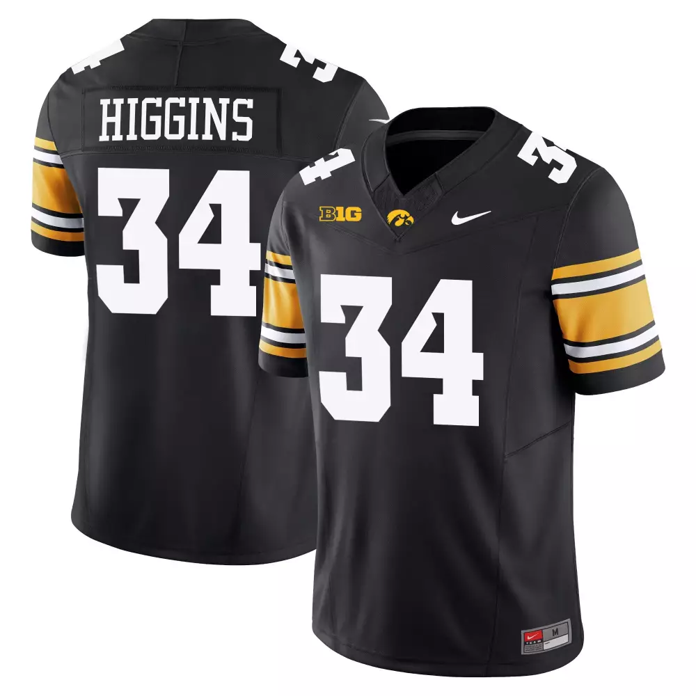Jay Higgins Black Men's Iowa Hawkeyes Vapor Limited Jersey | All Stitched | Game Day Outfit | For Men, Women & Youth