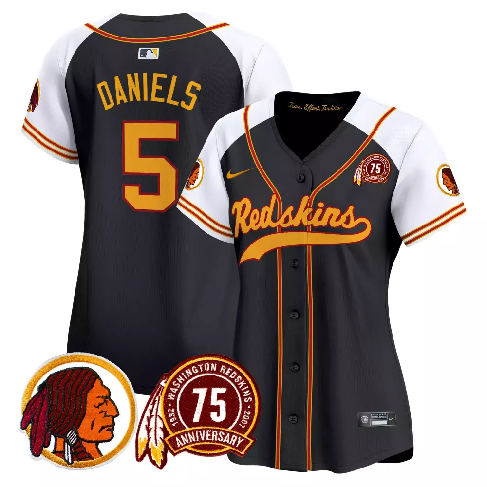 jayden daniels black alternate womens washington redskins 75th patch throwback vapor premier limited jersey all stitched