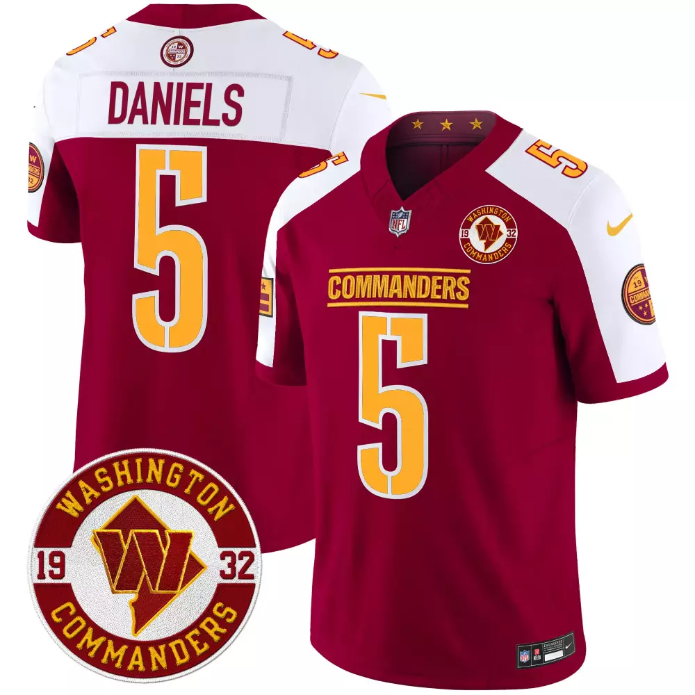 Jayden Daniels Burgundy Alternate Men's Washington Commanders 2024 Vapor Limited Jersey | Stitched Fan Gear | For Men, Women & Youth