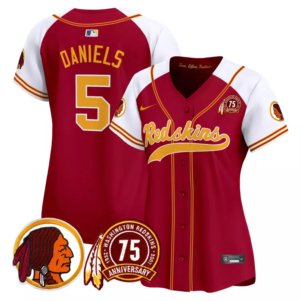 jayden daniels burgundy alternate womens washington redskins 75th patch throwback vapor premier limited jersey all stitc