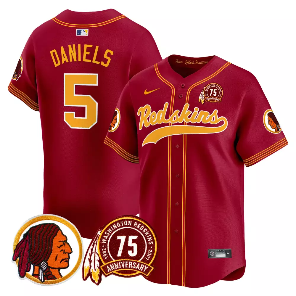 jayden daniels burgundy mens washington redskins 75th patch throwback vapor premier limited jersey all stitched