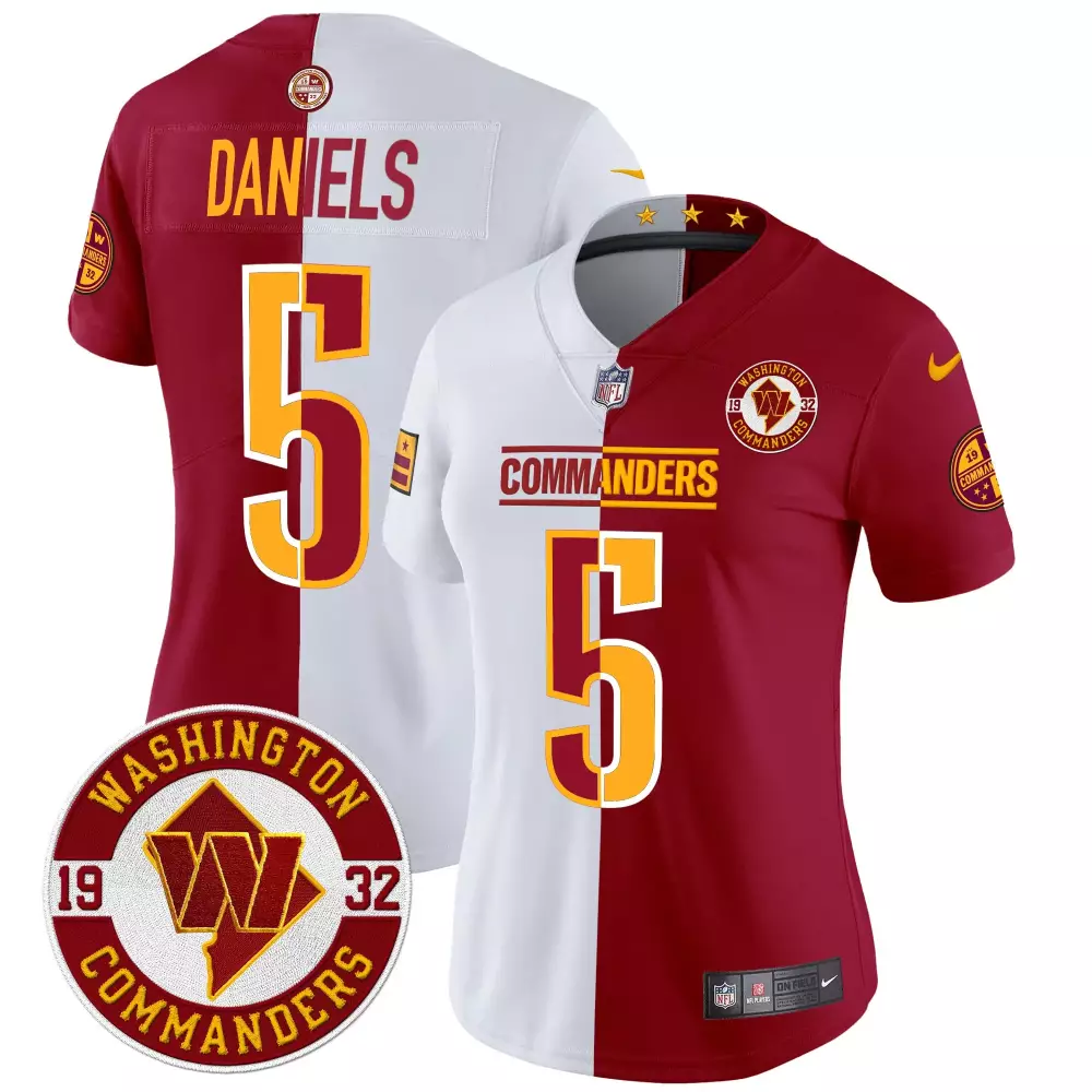 Jayden Daniels Half Women's Washington Commanders 2024 Vapor Limited Jersey | Stitched Fan Gear | For Men, Women & Youth