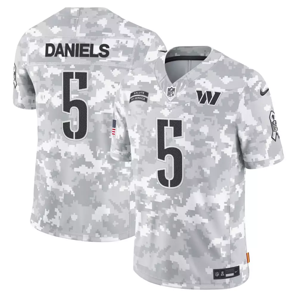 jayden daniels marines mens washington commanders 2024 salute to service establishment year patch vapor limited jersey a