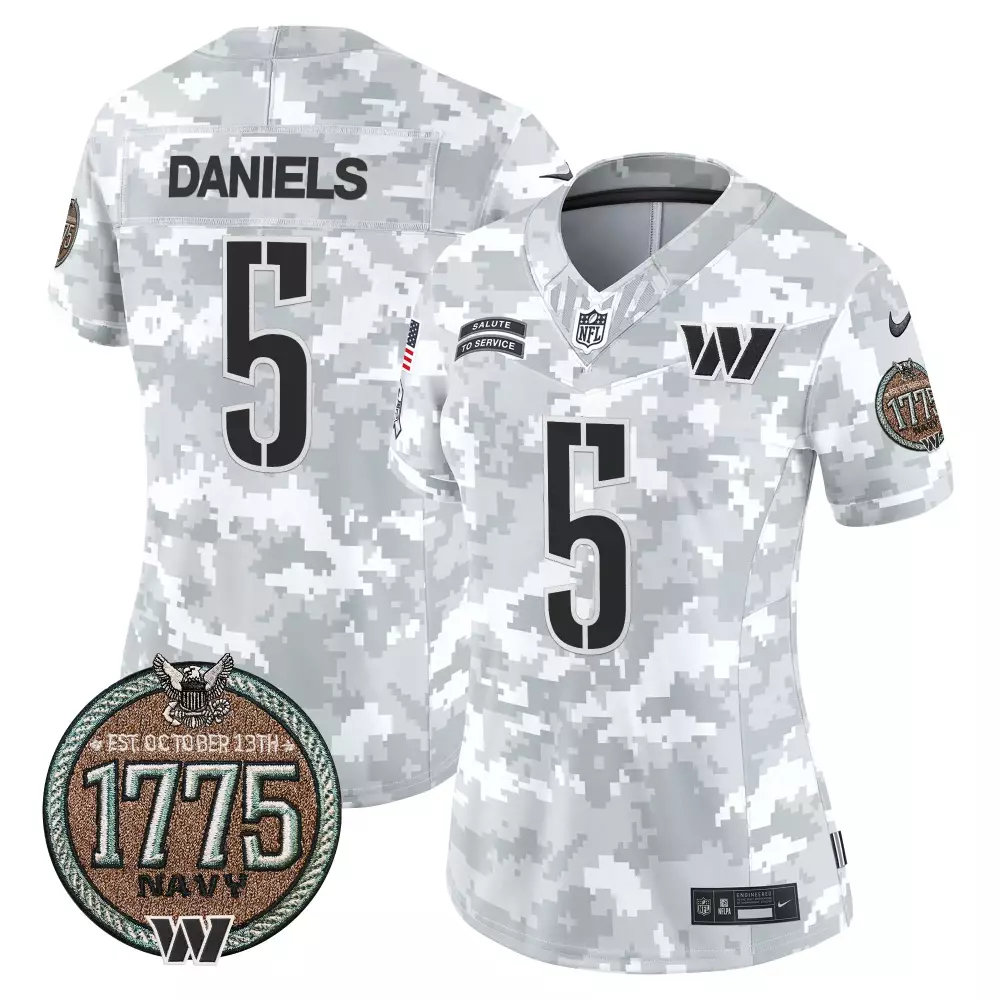 jayden daniels marines mens washington commanders 2024 salute to service establishment year patch vapor limited jersey a