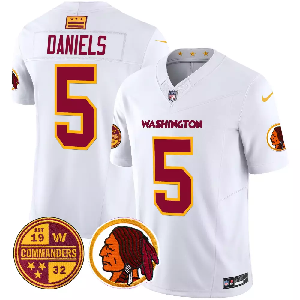 jayden daniels white mens washington half washington redskins washington commanders vapor limited jersey all stitched