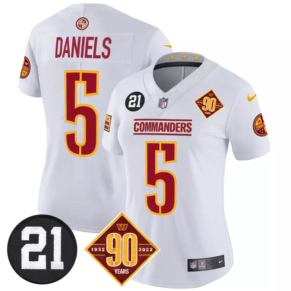 jayden daniels white womens washington commanders 2024 vapor limited jersey est 1932 patch all stitched