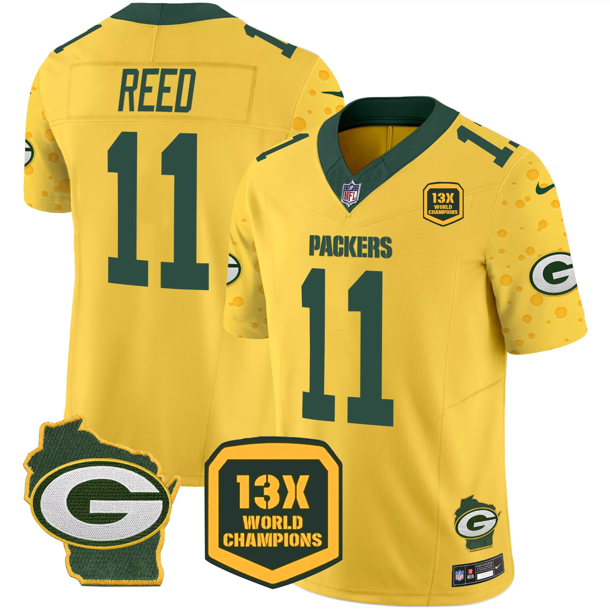 jayden reed gold mens green bay packers cheese vapor limited jersey all stitched