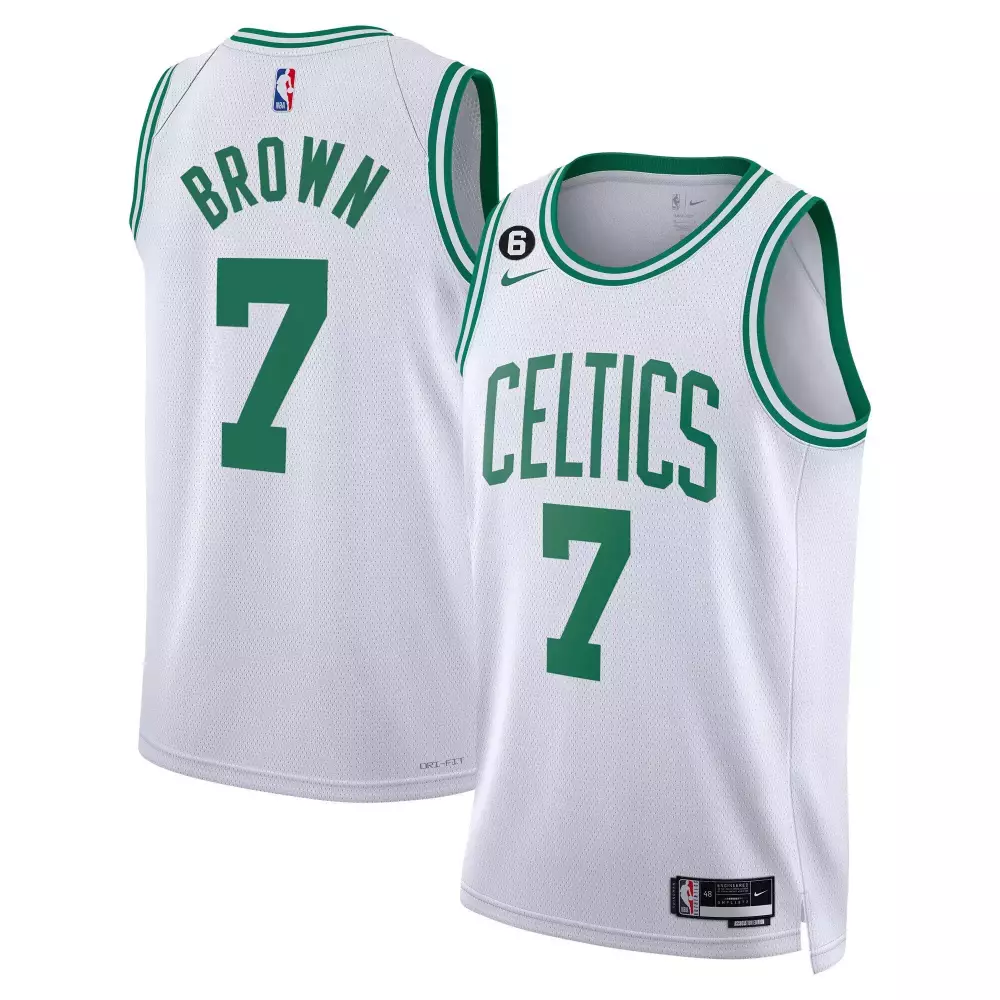 jaylen brown association mens boston celtics bill russell john havlicek patch jersey all stitched