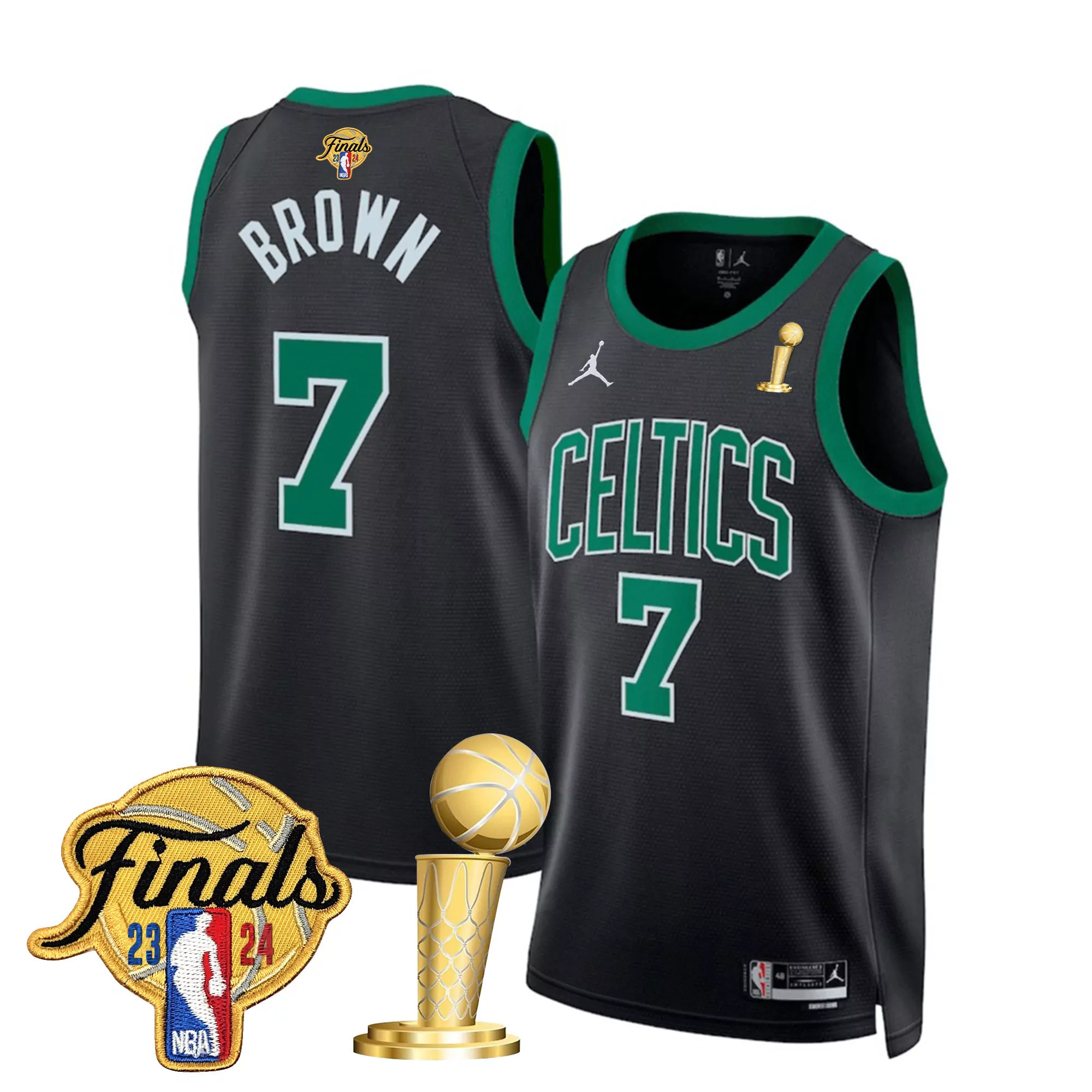 jaylen brown statement mens boston celtics 2024 final champions patch swingman jersey all stitched