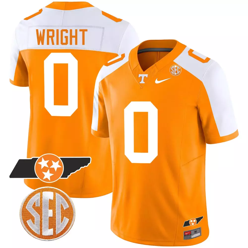 jaylen wright alternate orange mens tennessee volunteers checkerboard alternate jersey stitched