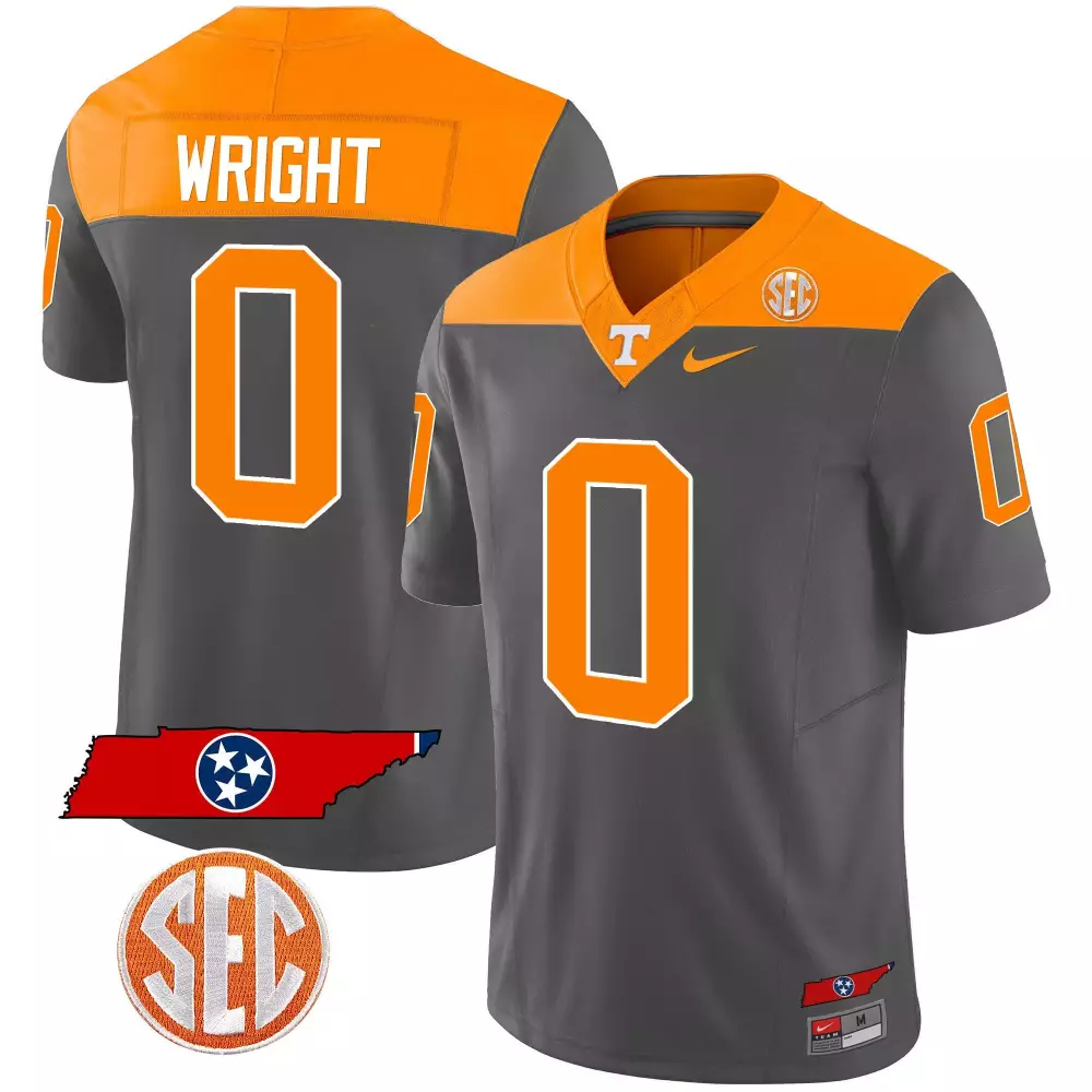 jaylen wright alternate orange mens tennessee volunteers checkerboard alternate jersey stitched