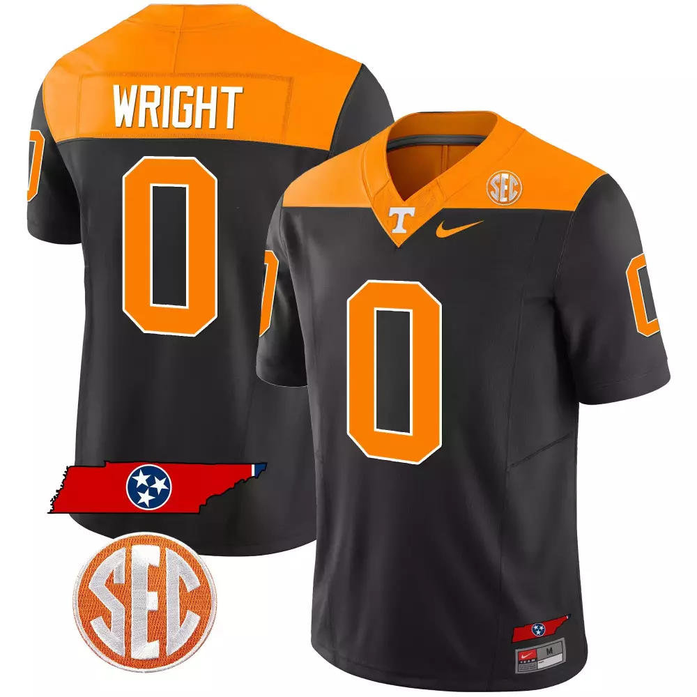 jaylen wright alternate orange mens tennessee volunteers checkerboard alternate jersey stitched