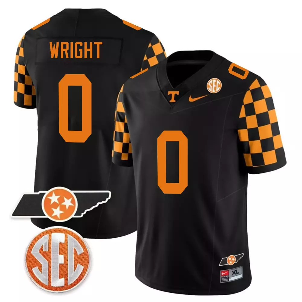 jaylen wright black mens tennessee volunteers 2023 alternate vapor limited jersey v3 all stitched