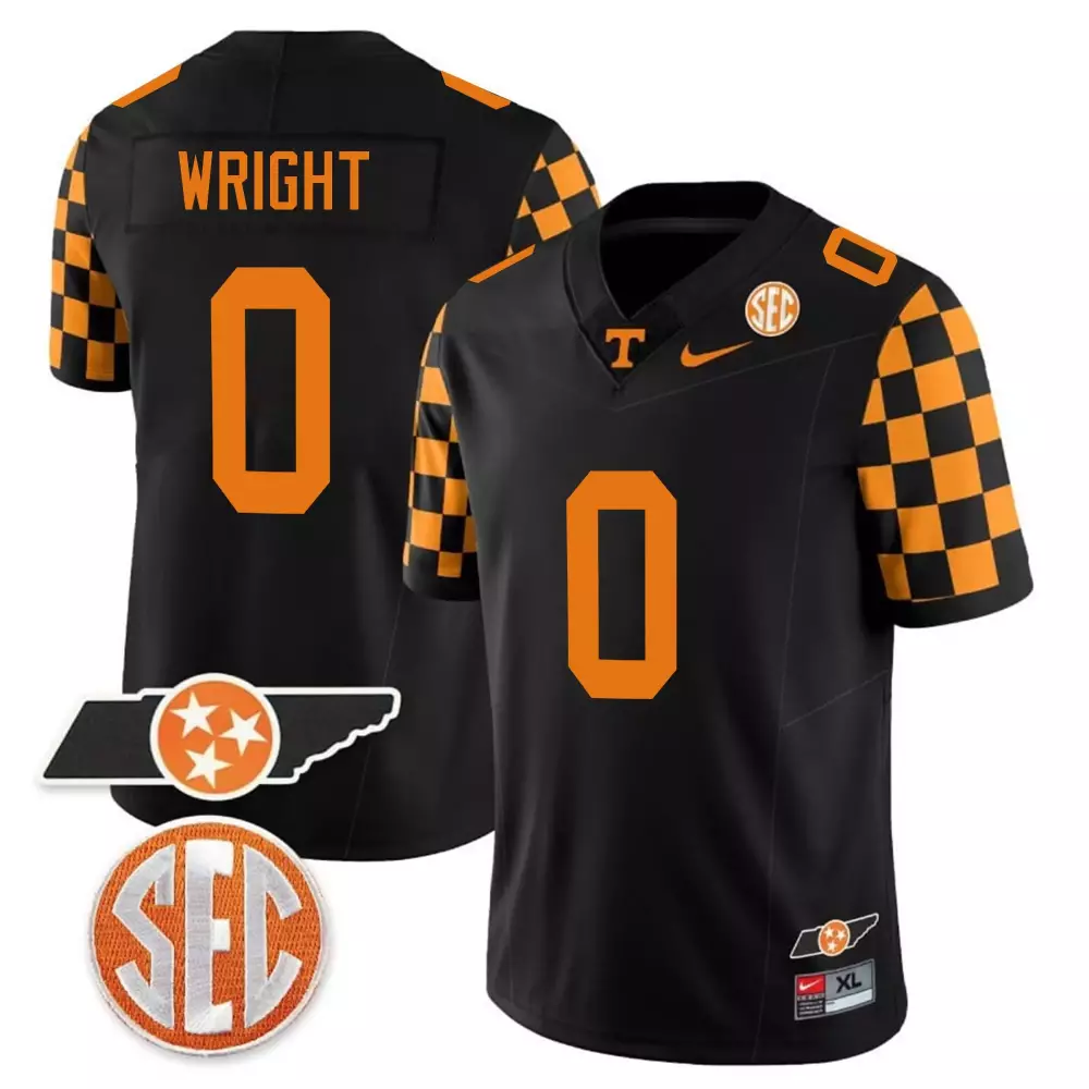 jaylen wright black mens tennessee volunteers 2023 alternate vapor limited jersey v3 all stitched