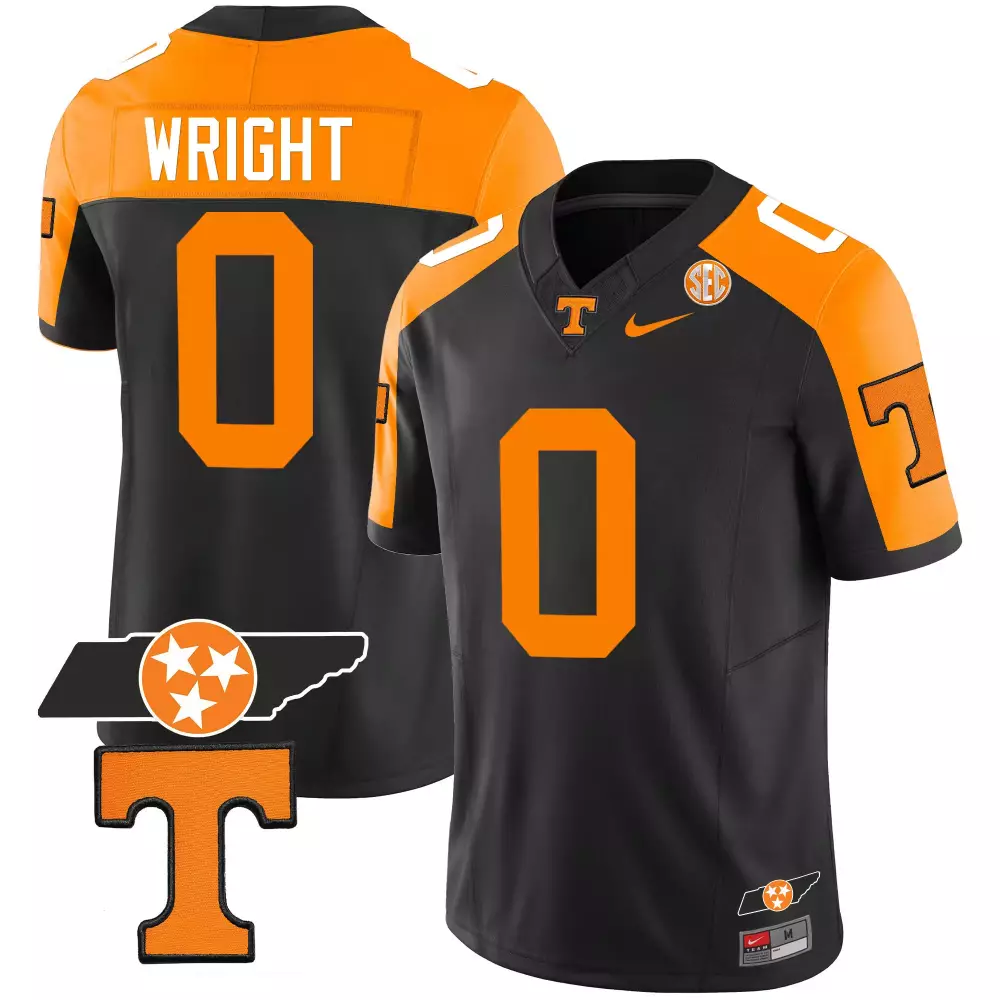 jaylen wright black mens tennessee volunteers 2023 alternate vapor limited jersey v3 all stitched