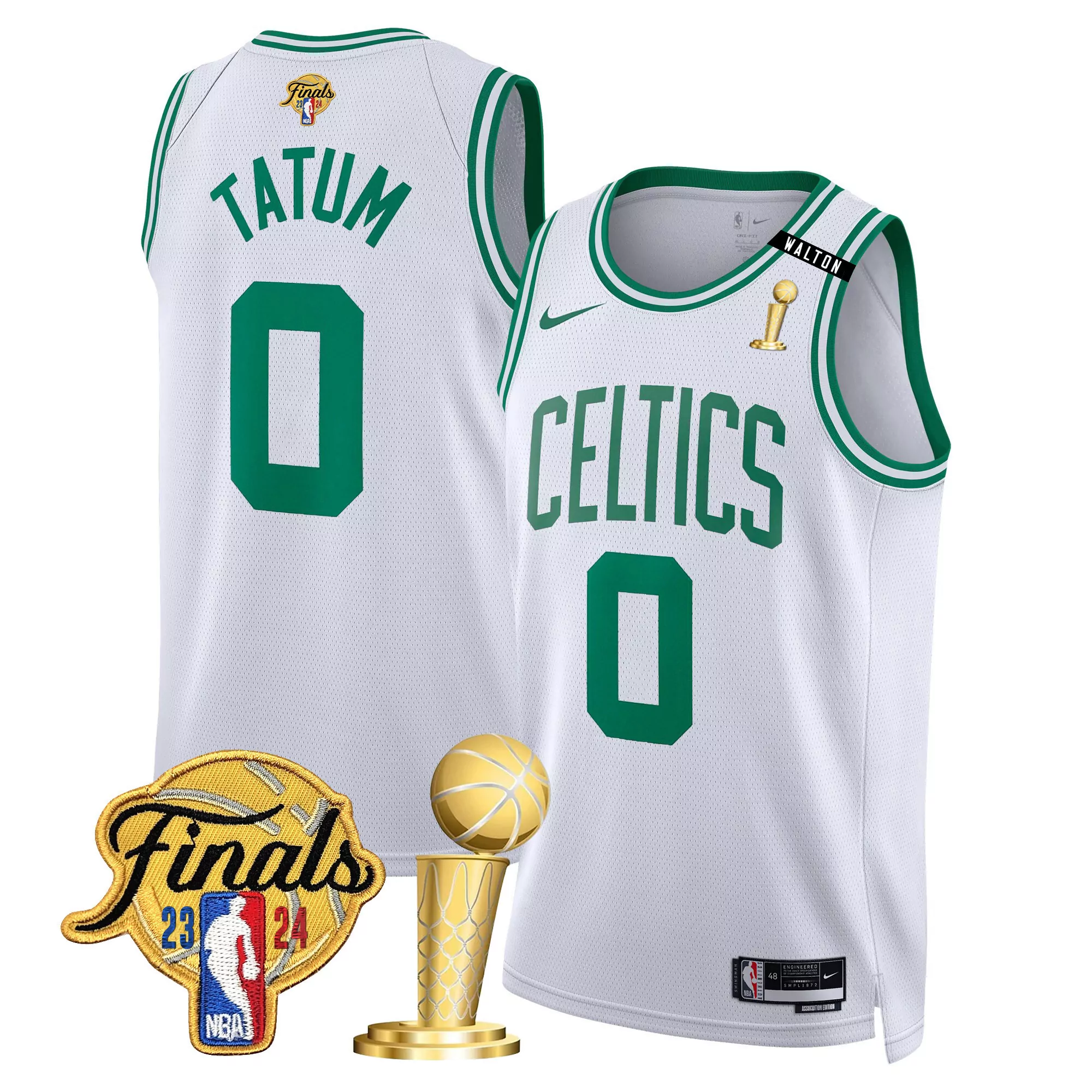 jayson tatum association mens boston celtics 2024 final champions patch swingman jersey v2 all stitched