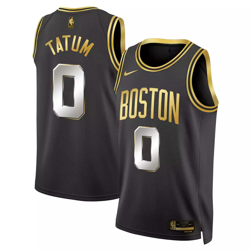 jayson tatum black gold mens boston celtics 2024 swingman jersey all stitched