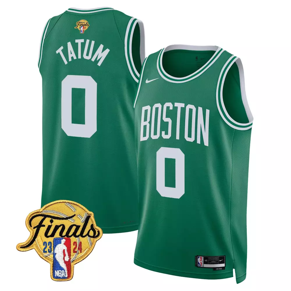 jayson tatum icon mens boston celtics 2024 finals patch swingman jersey all stitched