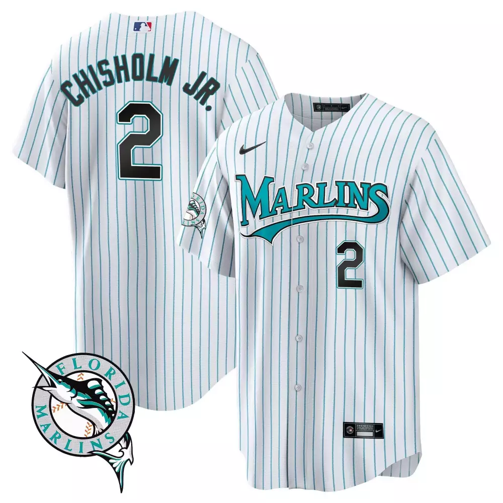 jazz chisholm jr youth miami marlins throwback cool base jersey all stitched