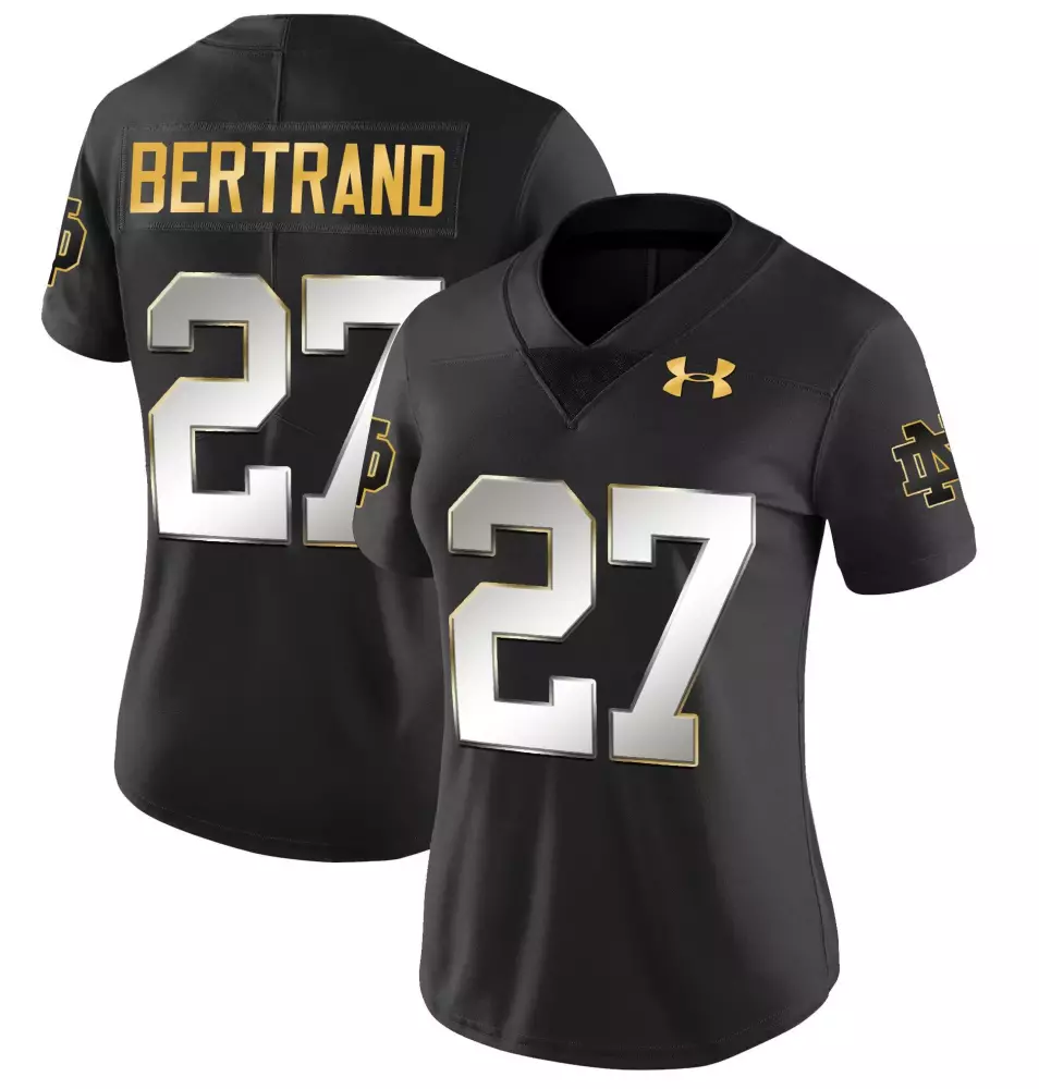 jd bertrand black limited womens notre dame fighting irish gold vapor limited jersey all stitched
