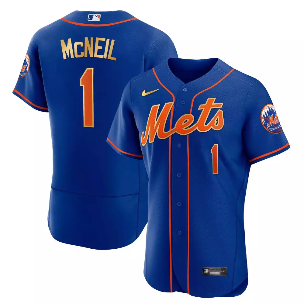 jeff mcneil flex navy mens new york mets gold trim jersey all stitched