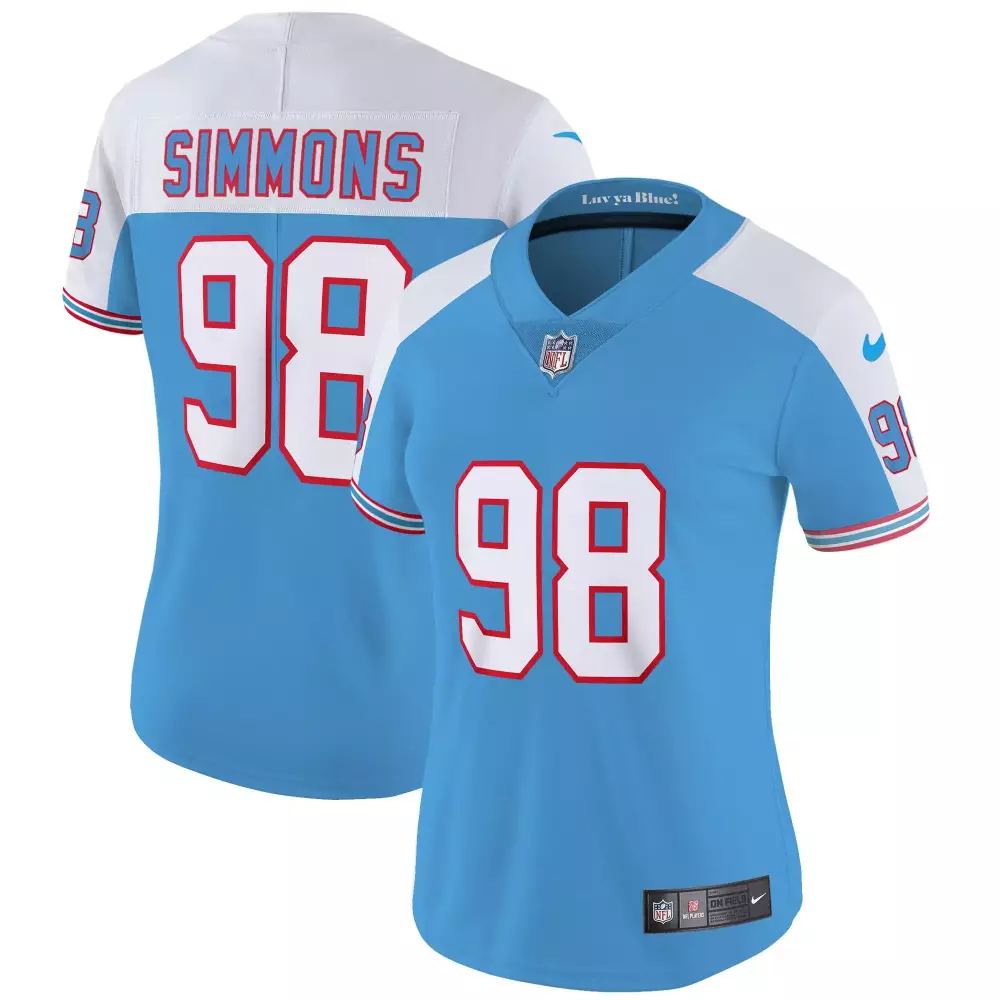 jeffery simmons alternate womens tennessee titans throwback limited vapor jersey all stitched