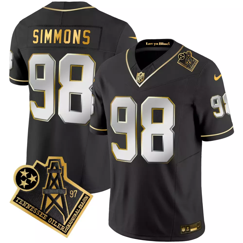 jeffery simmons black limited mens tennessee titans 1997 throwback gold vapor jersey all stitched