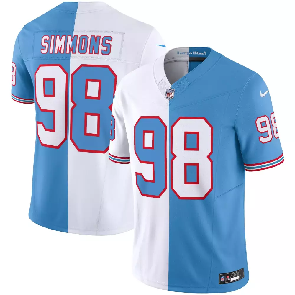 jeffery simmons split mens tennessee titans throwback limited vapor jersey all stitched