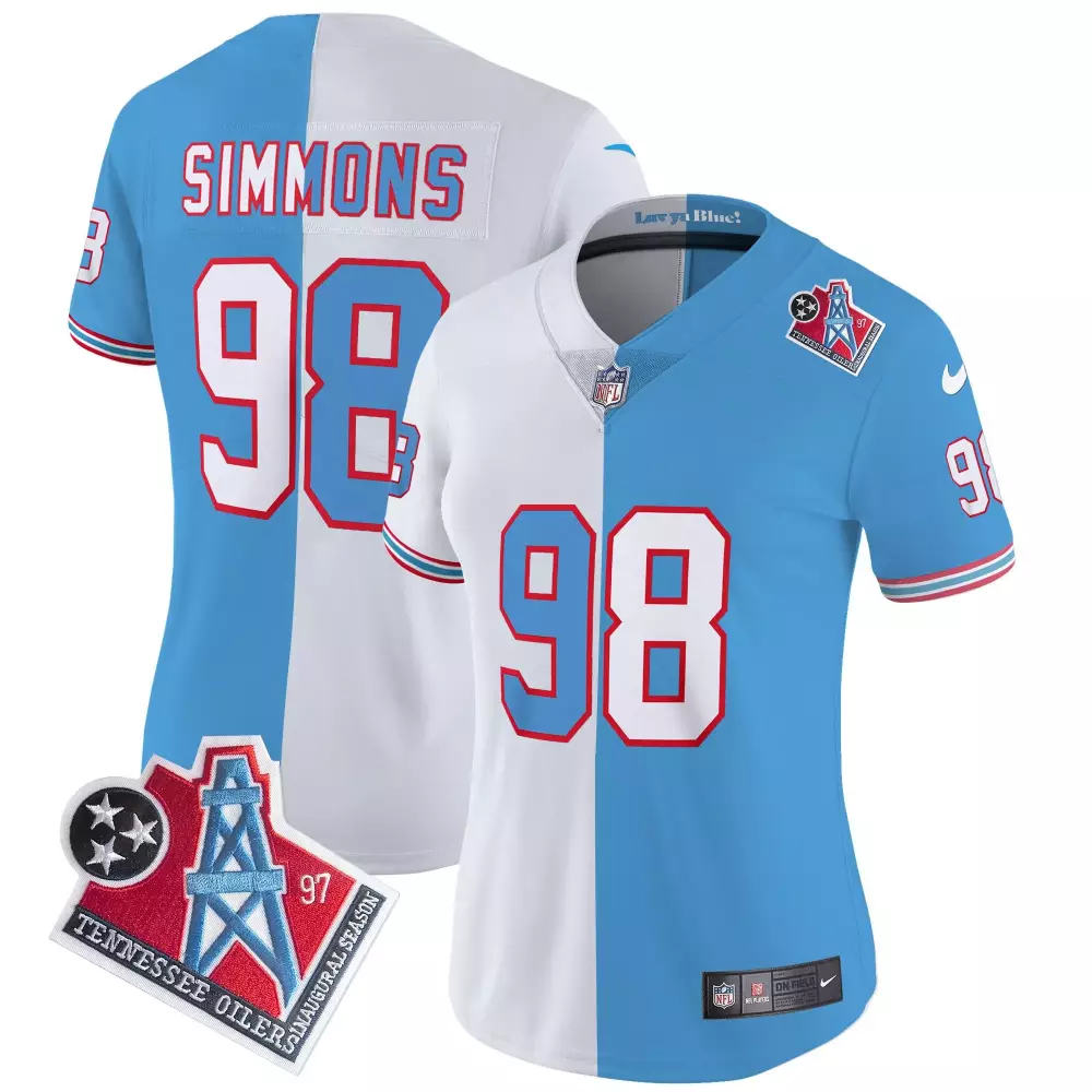 jeffery simmons split mens tennessee titans throwback limited vapor jersey all stitched