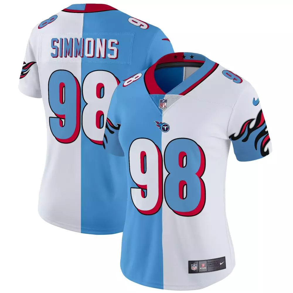 jeffery simmons split mens tennessee titans throwback limited vapor jersey all stitched