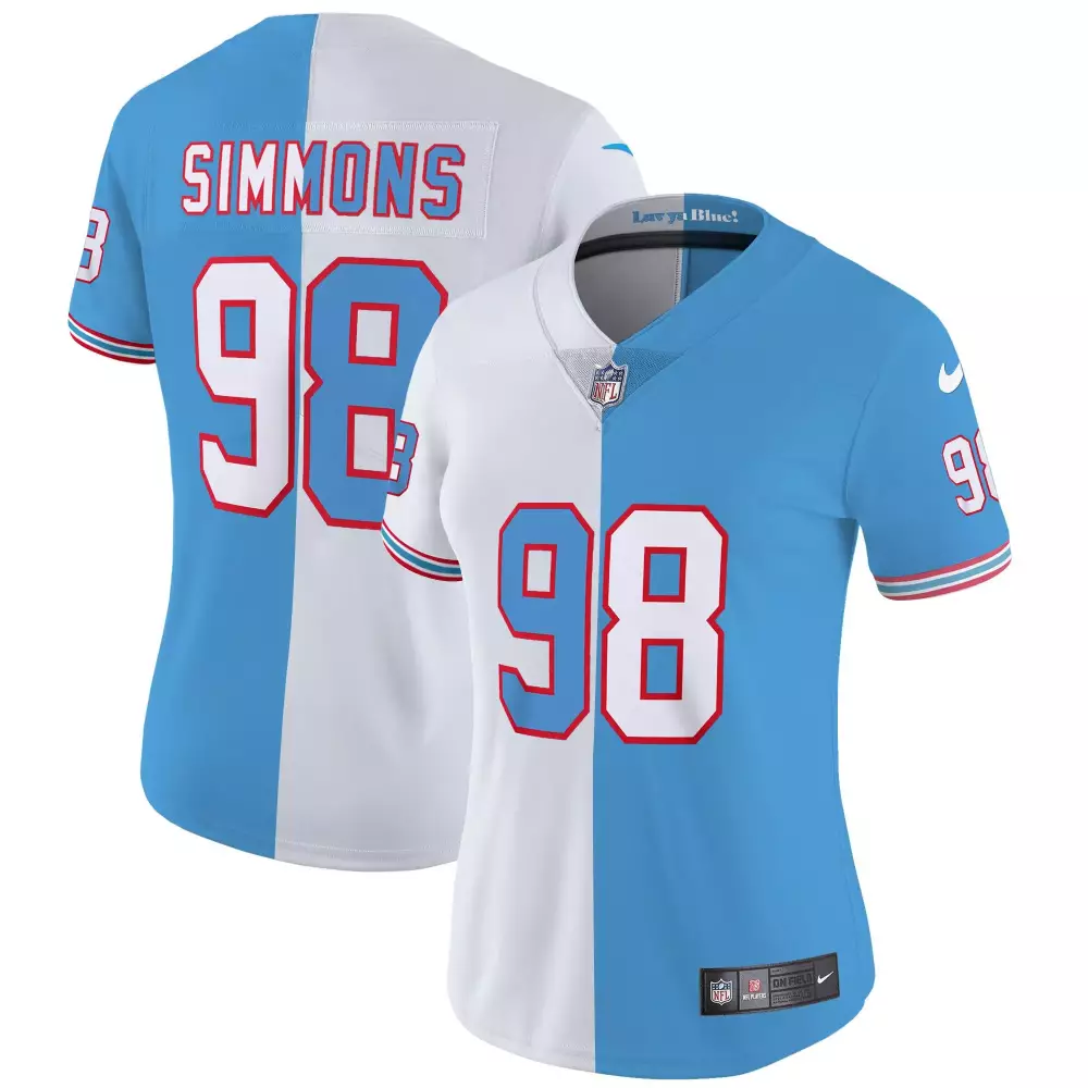 jeffery simmons split mens tennessee titans throwback limited vapor jersey all stitched