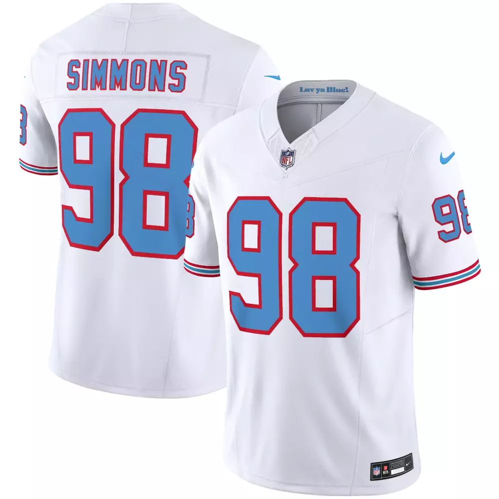 jeffery simmons white mens tennessee titans throwback limited vapor jersey all stitched