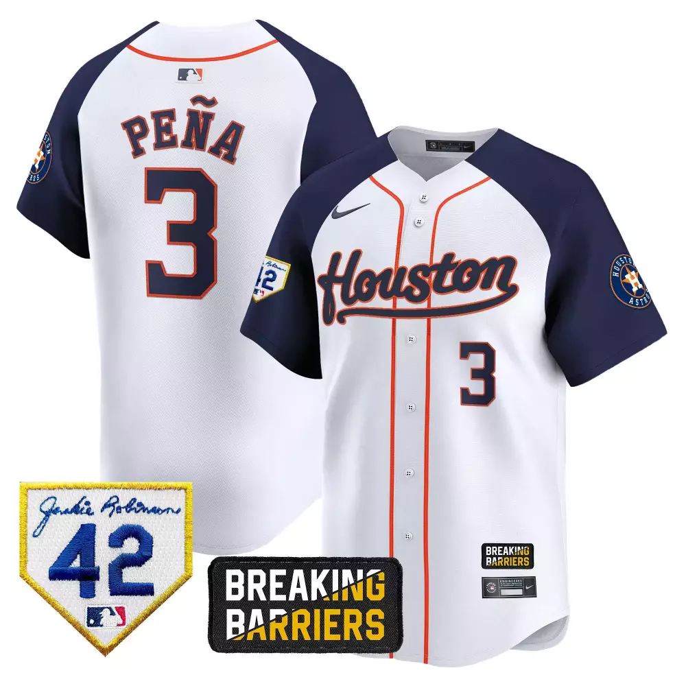 jeremy pena alternate mens houston astros jackie robinson breaking barriers patch vapor premier limited jersey all stitc