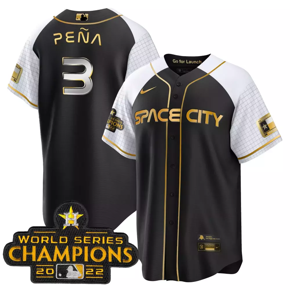 Jeremy Pena 2023 Gold Alternate Jersey | Black Gold Flex Base V2 | Limited Edition Astros Fan Gear | For Men, Women & Youth
