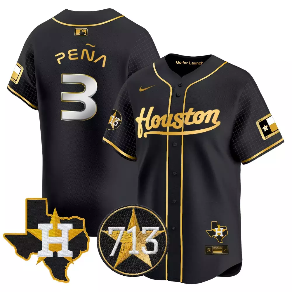 Jeremy Pena Jackie Robinson Breaking Barriers Patch Jersey | Black Gold Vapor Premier Limited | Limited Edition Astros Fan Gear | For Men, Women & Youth