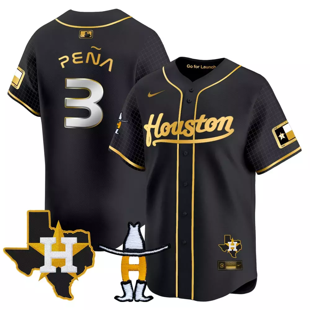 Jeremy Pena Jackie Robinson Breaking Barriers Patch Jersey | Black Gold Vapor Premier Limited | Limited Edition Astros Fan Gear | For Men, Women & Youth