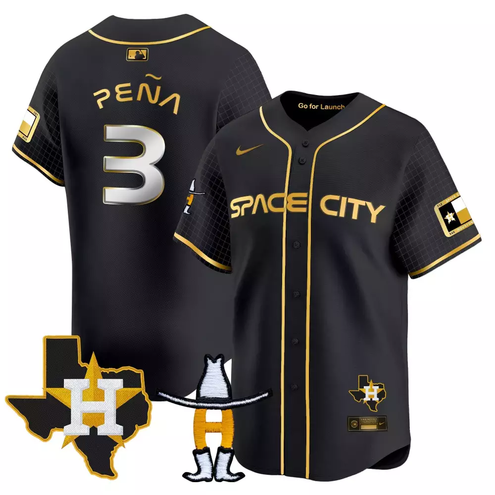 Jeremy Pena Jackie Robinson Breaking Barriers Patch Jersey | Black Gold Vapor Premier Limited | Limited Edition Astros Fan Gear | For Men, Women & Youth