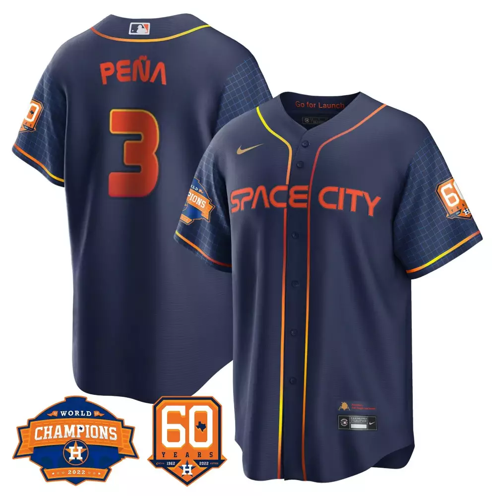 Jeremy Pena Houston Astros 2022 Champions Gold Rush Oxy Patch Stitched Jersey | Flex Base | Limited Edition Fan Gear | For Men, Women & Youth