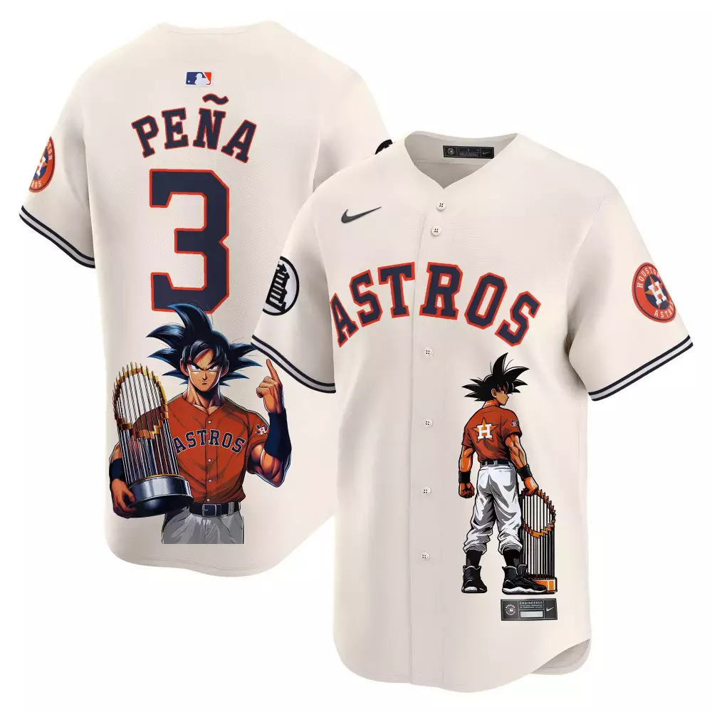 Jeremy Pena Houston Astros 2023 Champions Patch Vapor Gold Stitched Jersey | All Stitched | Limited Edition Fan Gear | For Men, Women & Youth