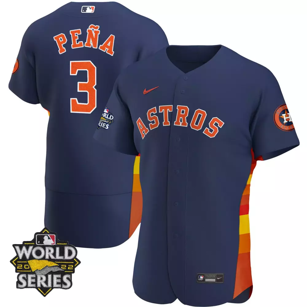 jeremy pena flex base mens houston astros alternate navy 2022 world series player jersey all stitched